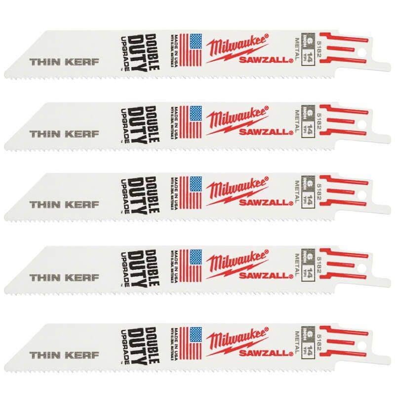 MILWAUKEE Полотно для шабельних пил THIN KERF, 150х1,8мм, (5шт), (метал)