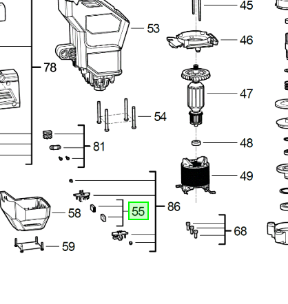 MILWAUKEE Комплект щіток вугільних для K850S