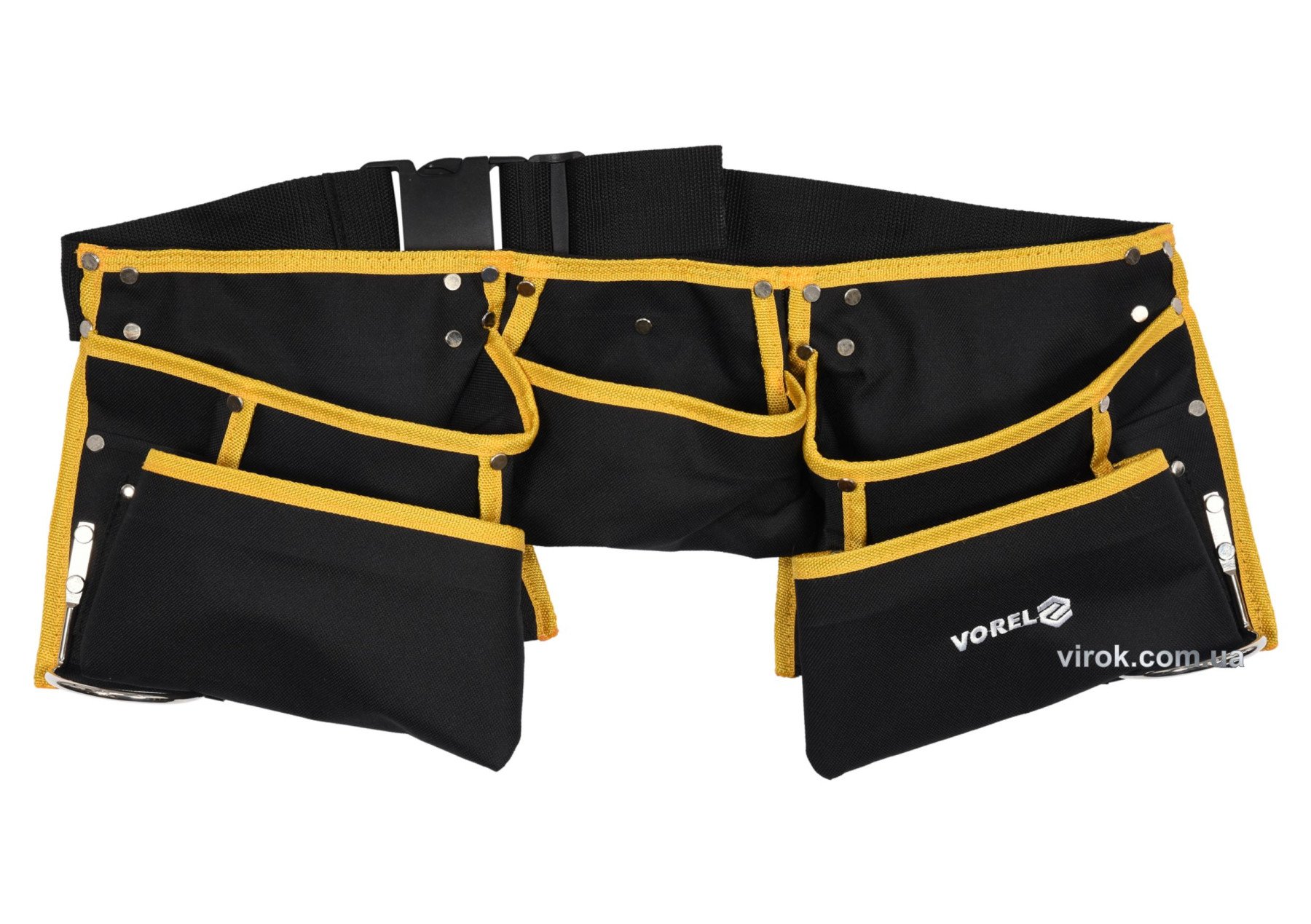 VOREL Пояс з 11 кишенями для інструментів столяра з поліестеру; 2 метал. захопи для молотків  | 7875