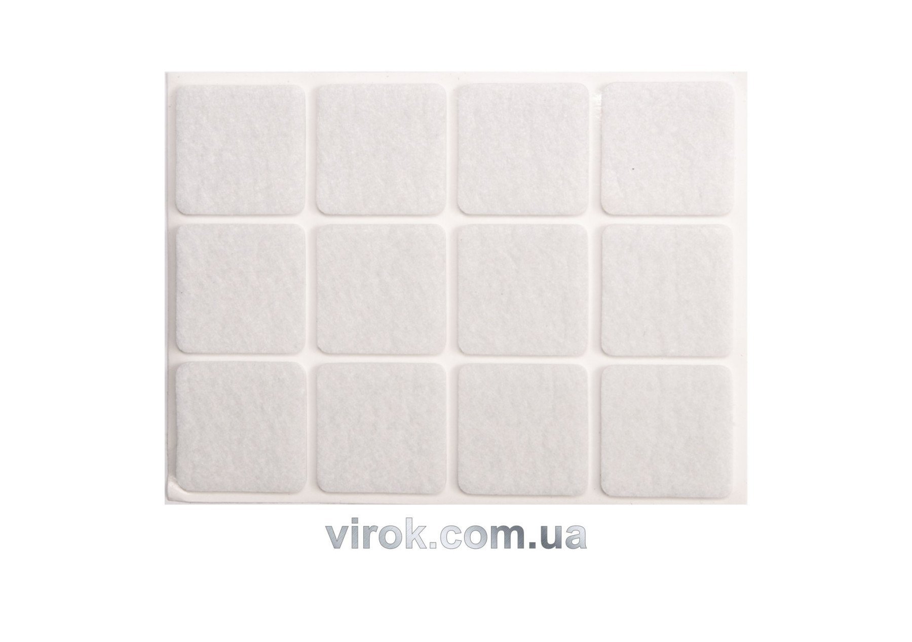 VOREL Протектор самоклеючий повстяний , 28х28мм, набір 12шт.  | 74843