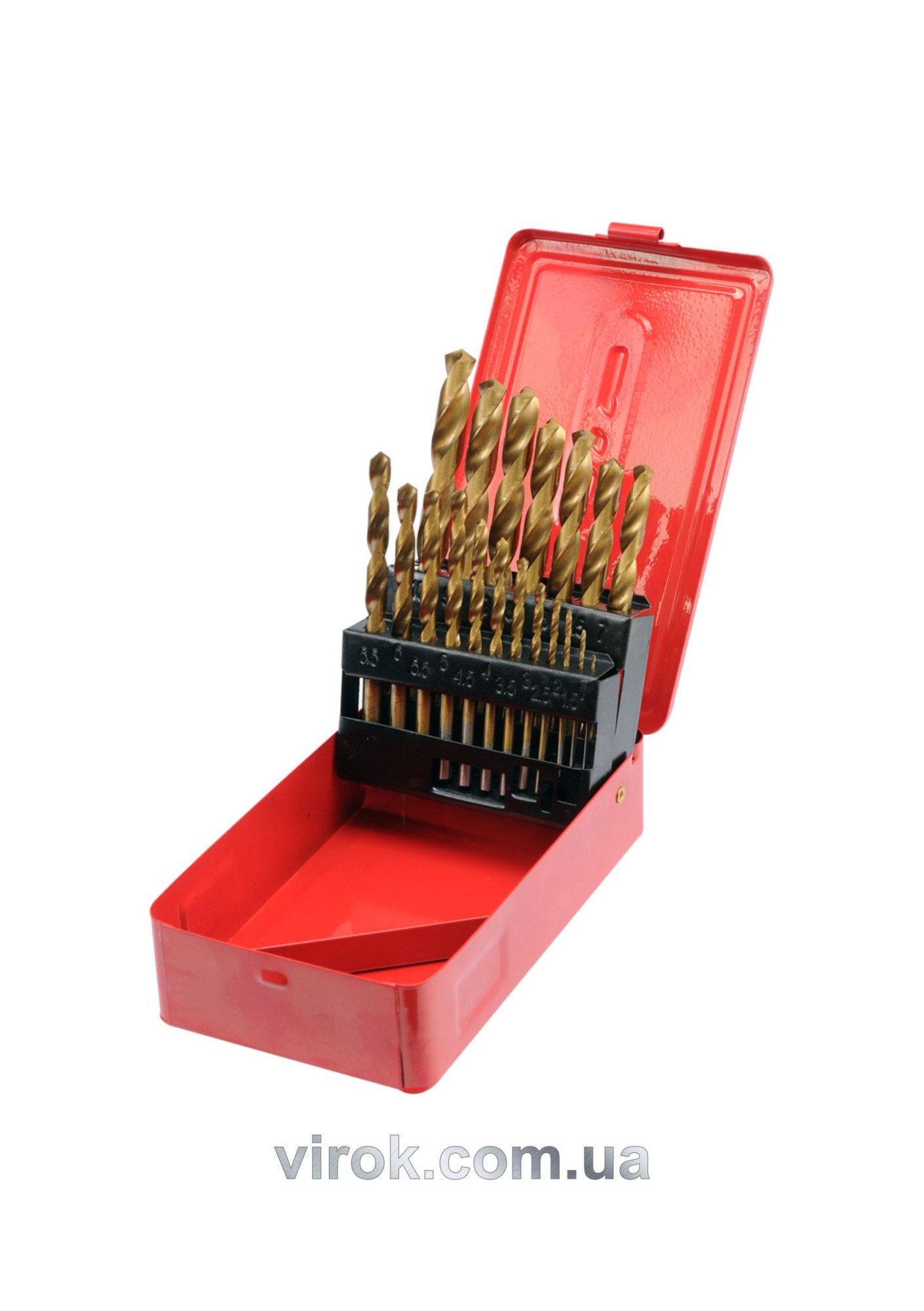 STHOR Набір свердл по металу титанових : HSS-TiN. Ø= 1,0-10,0 мм, 19 шт.  | 22330