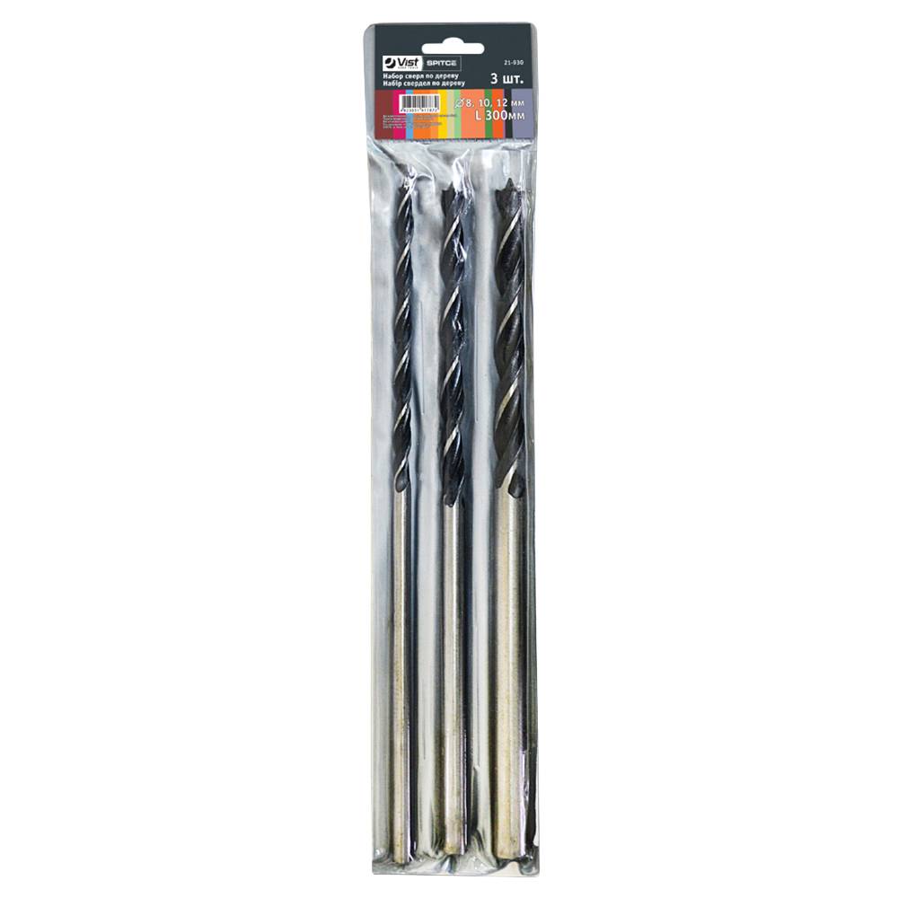 Набір свердел по дереву, 7шт, 300мм, (4-12мм) Spitce | 21-931