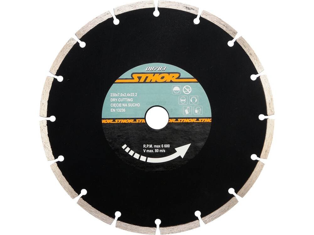 Диск відрізний алмазний сегментний STHOR : Ø= 230 мм, t-2,4 х h- 7 мм по кам, бетоні, кераміці [10]