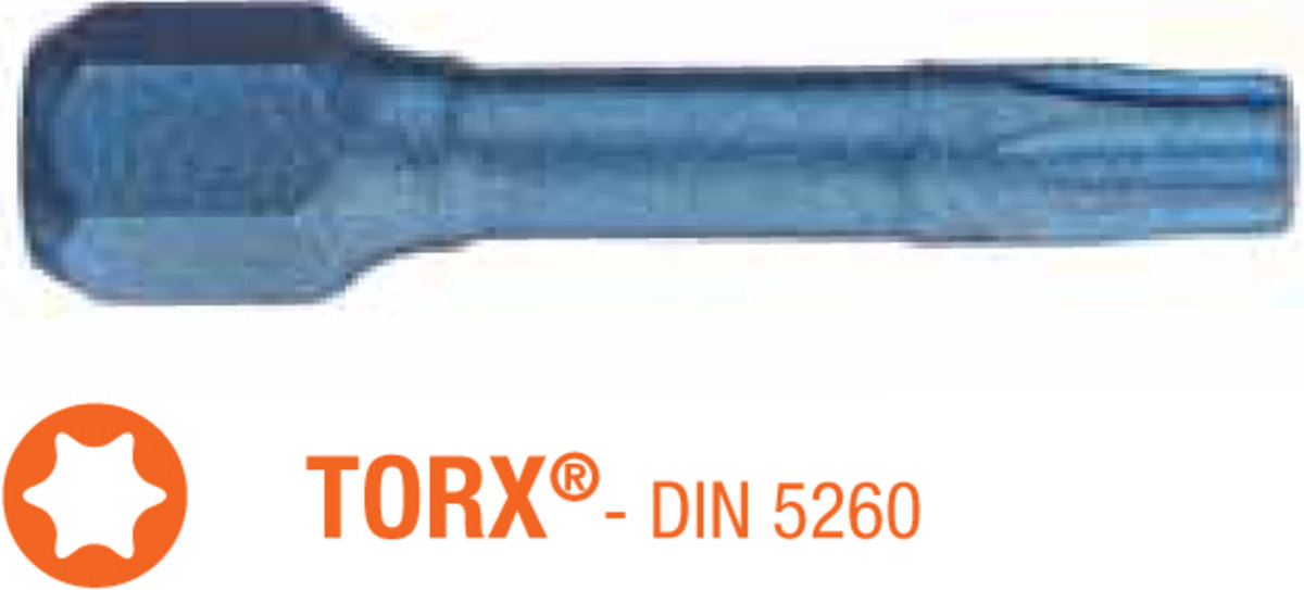 USH Насадка викруткова ударна Blue Shock TORX T30 x 30 мм Torsion, Уп. 5 шт. | UUSE0062498