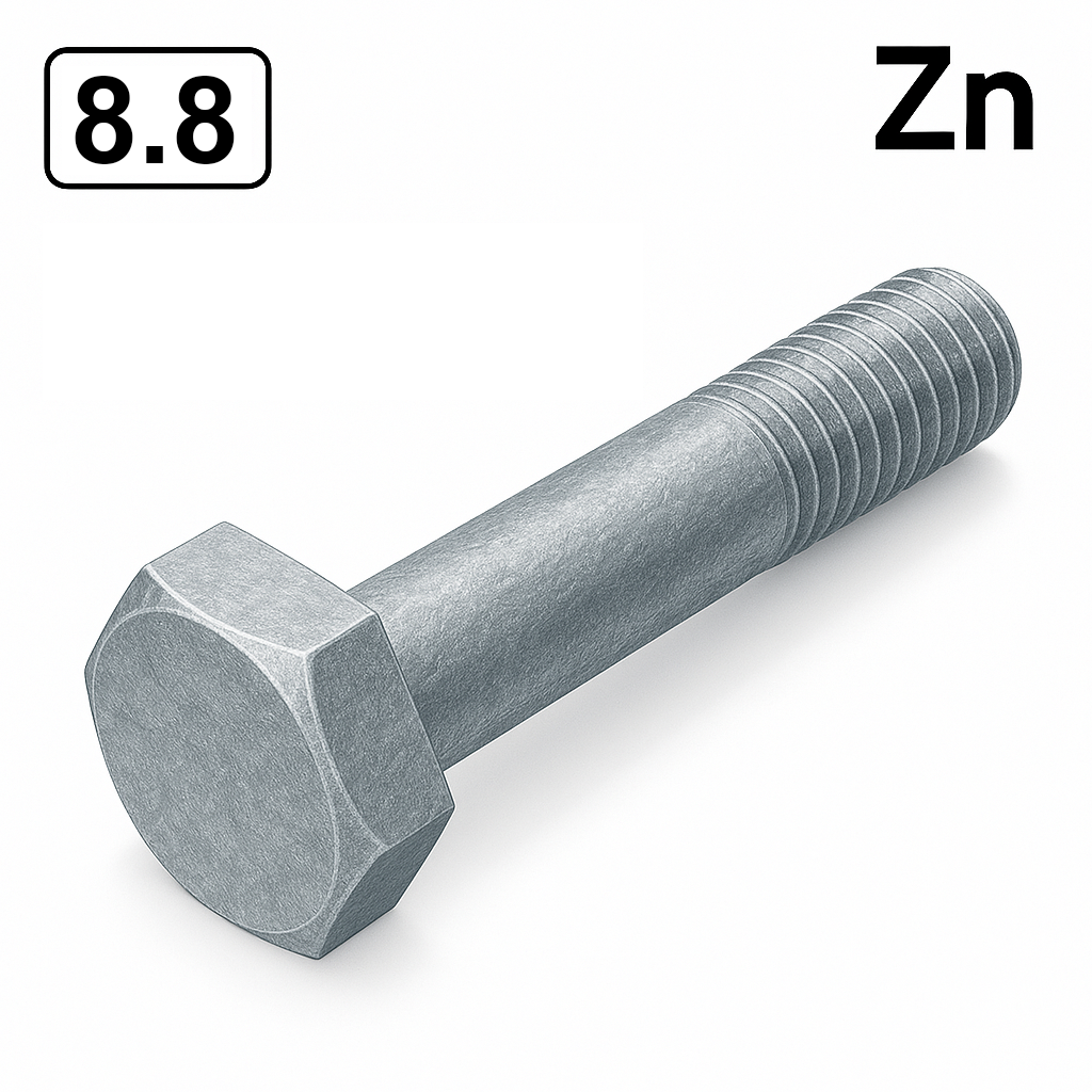 Болт DIN 931 M5x45 8,8 цинк платковий