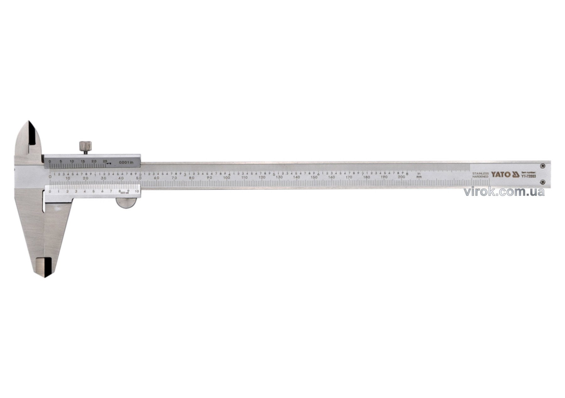 YATO Штангенциркуль YATO : L= 200 мм, точність ± 0,02 мм  | YT-72003