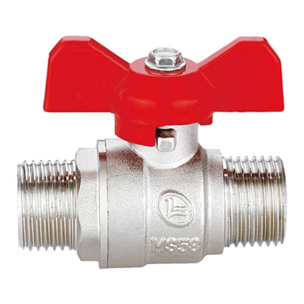 Кран латунний шаровий Base 3/4 різьба З/З ручка метелик Double-lin | 78-084