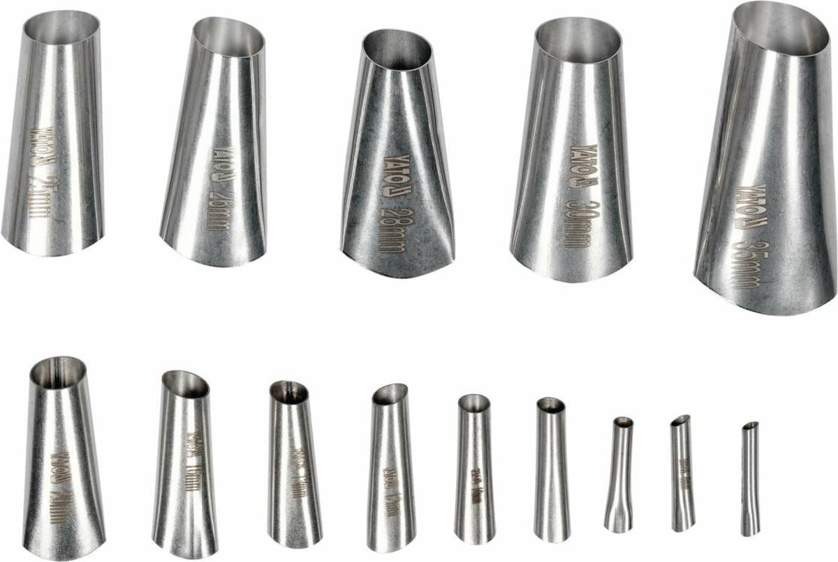 YATO Сопла для нанесення герметиків YATO Ø= 5-35 мм, з нержавіючої сталі, 14 шт.  | YT-52622