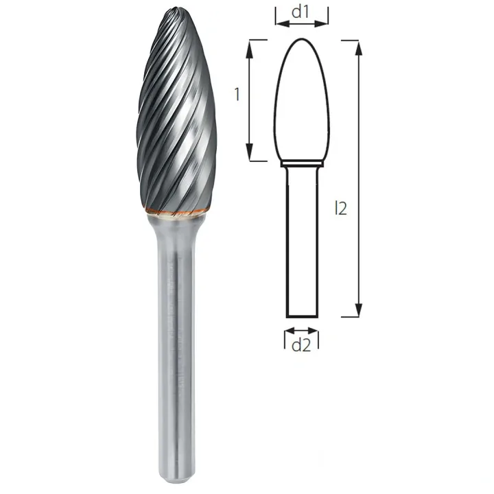 Борфреза факеловидная (поконковая) PROFITOOL - 10х20х65x6 мм (H10206-3INOX)
