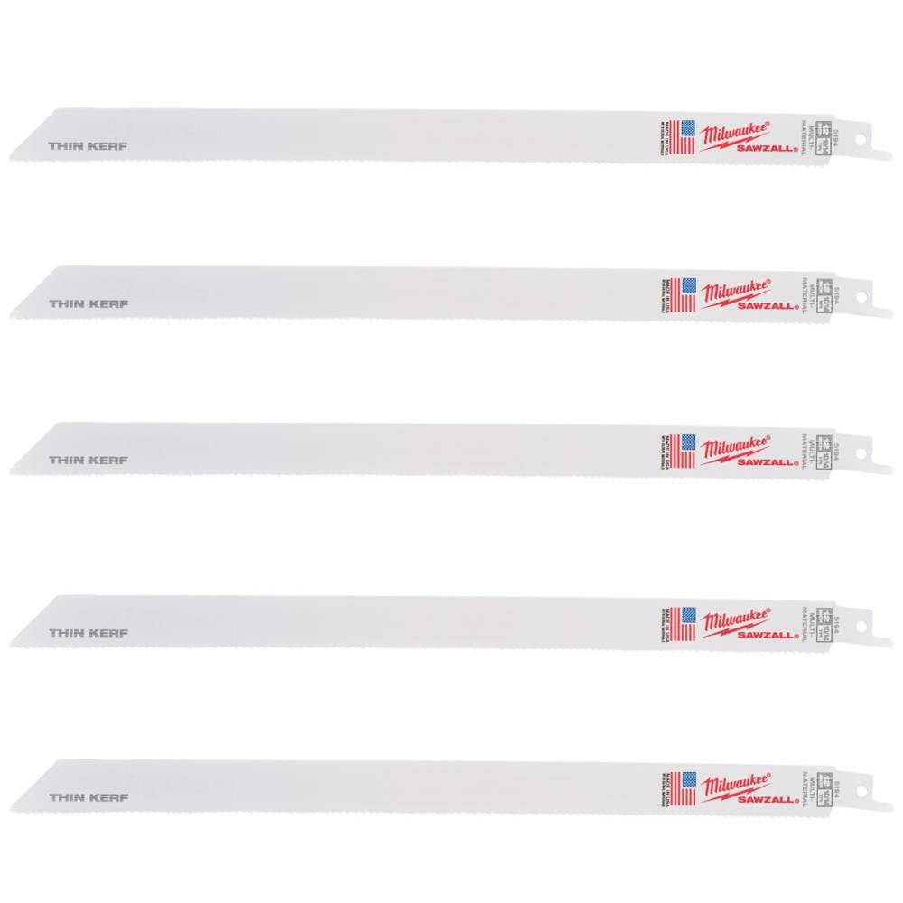 MILWAUKEE Полотно для шабельних пил THIN KERF, 300х2,5/1,8мм, (5шт), (універсальні)