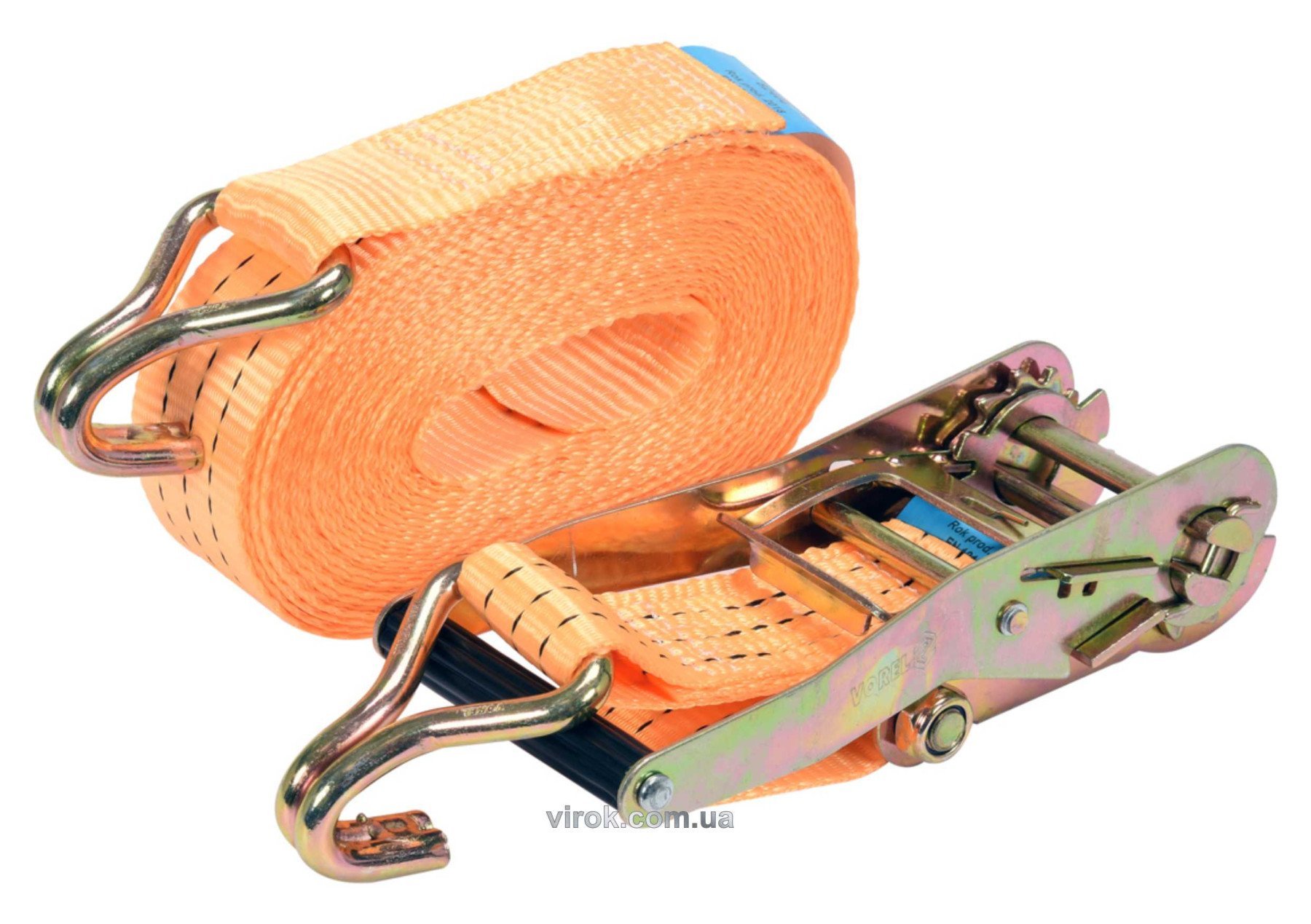 VOREL Пас для кріплення багажу з тріщаткою : сила натягу- 1500/3000 daN, 10 м х 50 мм, 2 шт.  | 8240