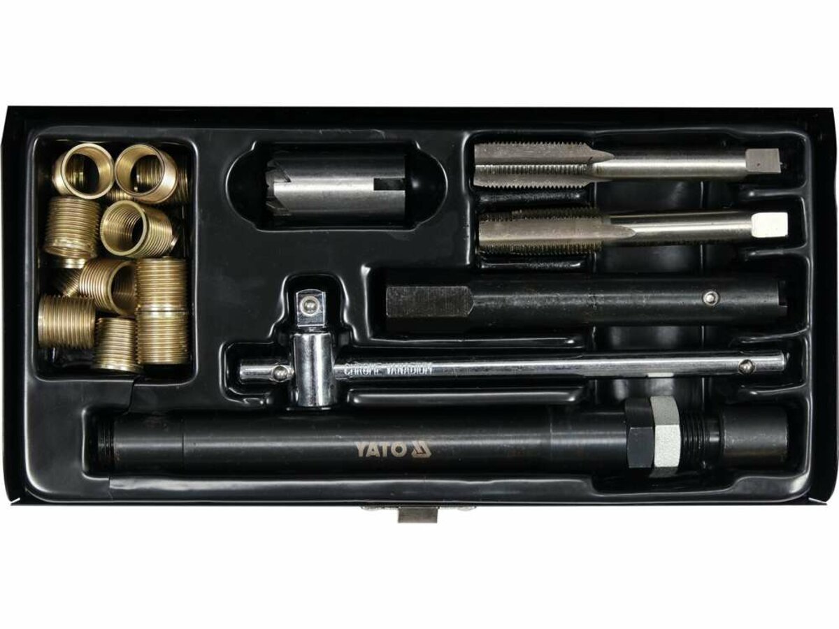 YATO Засоби для ремонту "свічок" запалу YATO: мітчик під головку М14х 1,25 і 20 напрям. втулок, комп