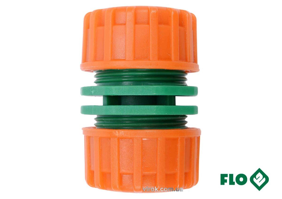 FLO Муфта сполучна 2-х водяних шлангів 1/2" пластикова  | 89007