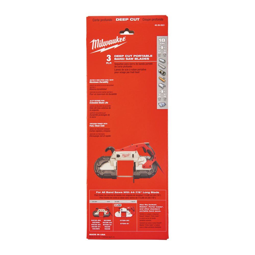 MILWAUKEE Полотно для стрічк. пили , 1140мм, ш.зуб.1,4мм (4-5мм проф.), (3шт) | 48390521