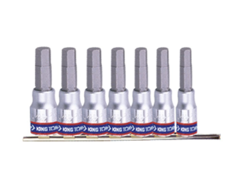 KING TONY Набор шестигранных насадок (бит) 1/4", шестигранных - H3-H10 (3-10 мм) | 2127PR