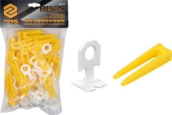VOREL Кліпси і клини для викладання керамічної клитки : 1 мм, t≤ 14 мм. 50 + 50 шт.  | 04714
