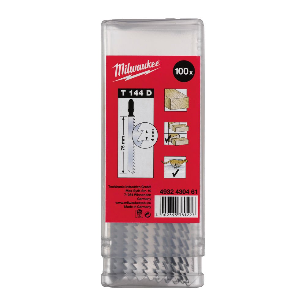 MILWAUKEE Полотна для лобзика T144D (100 шт) | 4932430461