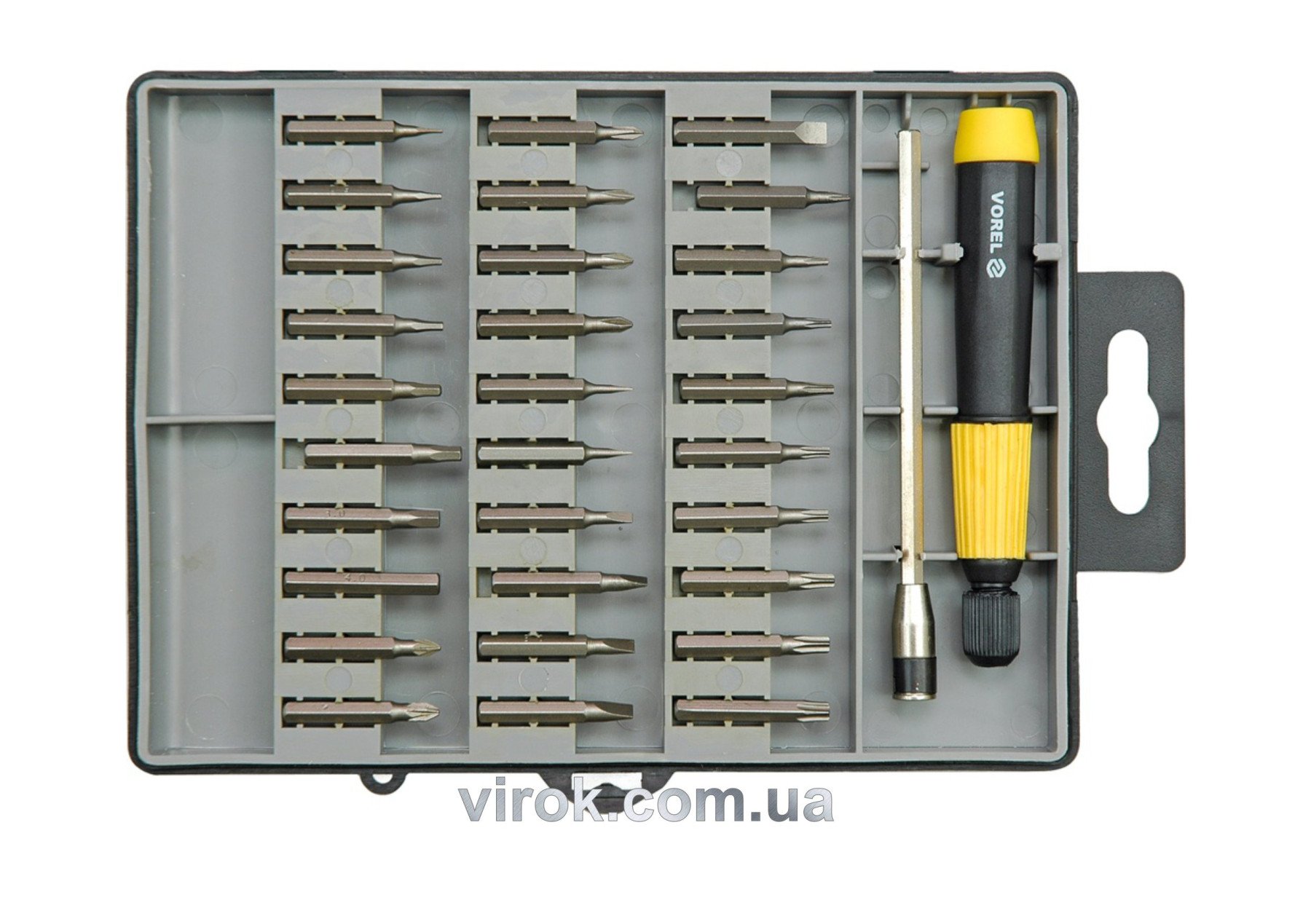 VOREL Набір насадок викруткових спеціальних : 30 насадок, подовжувач, тримач. Компл. 32 Од.  | 64371