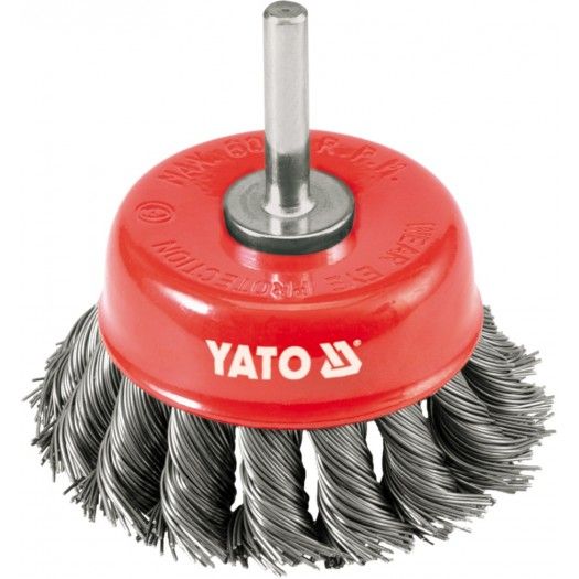 YATO Щітка - крацовка чашкоподібна YATO зі шпинделем Ø=75мм  | YT-4752