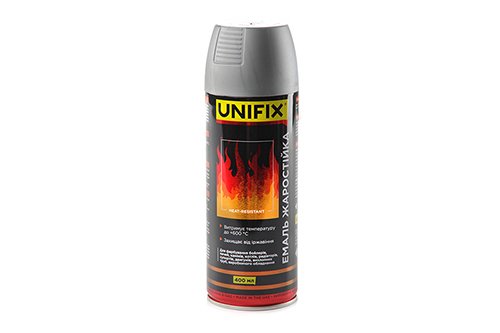 Эмаль жаропрочная Серебро 400мл UNIFIX