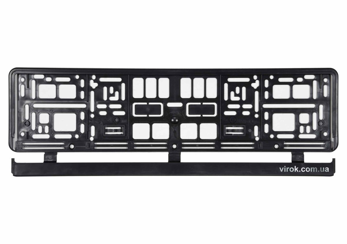 VOREL Рамка під номерний знак авто : чорна, 529 х 132 х 11 мм (пластикова)  | 83291
