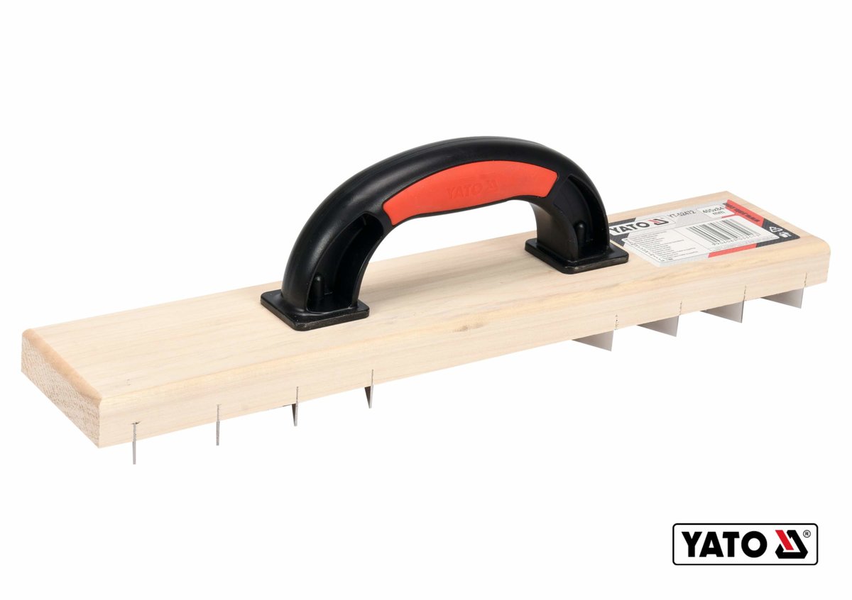YATO Терка для зняття штукатурки дерев'яна : 405 х 84 мм, пластикова ручка