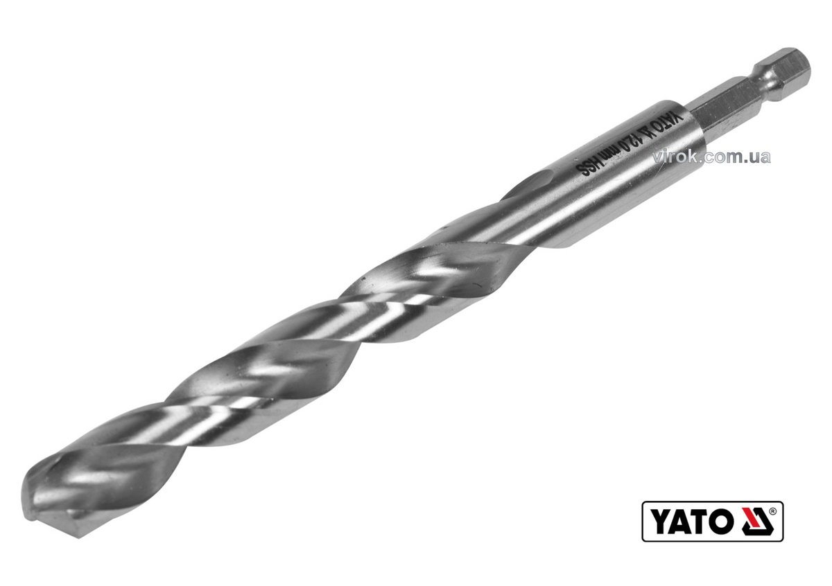 YATO Свердло по металу YATO: HSS6542, Ø=12мм, HEX-1/4", l=151/101мм, для нержав., конструкт., легов.