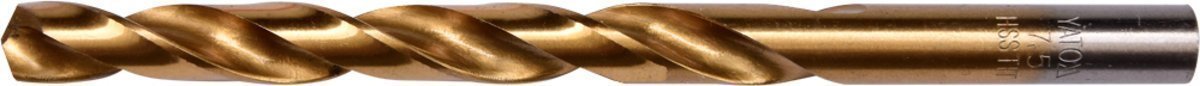 YATO Свердло по металу титанове YATO : HSS-TIN, Ø= 7.5 мм, l= 109/69 мм  | YT-44657