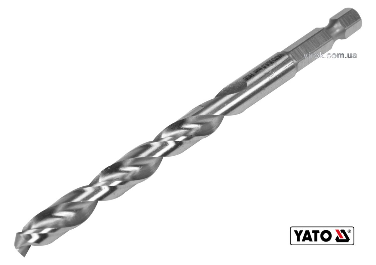 YATO Свердло по металу YATO: HSS6542, Ø=8мм, HEX-1/4", l=117/75мм, для нержав., конструкт., легов. с