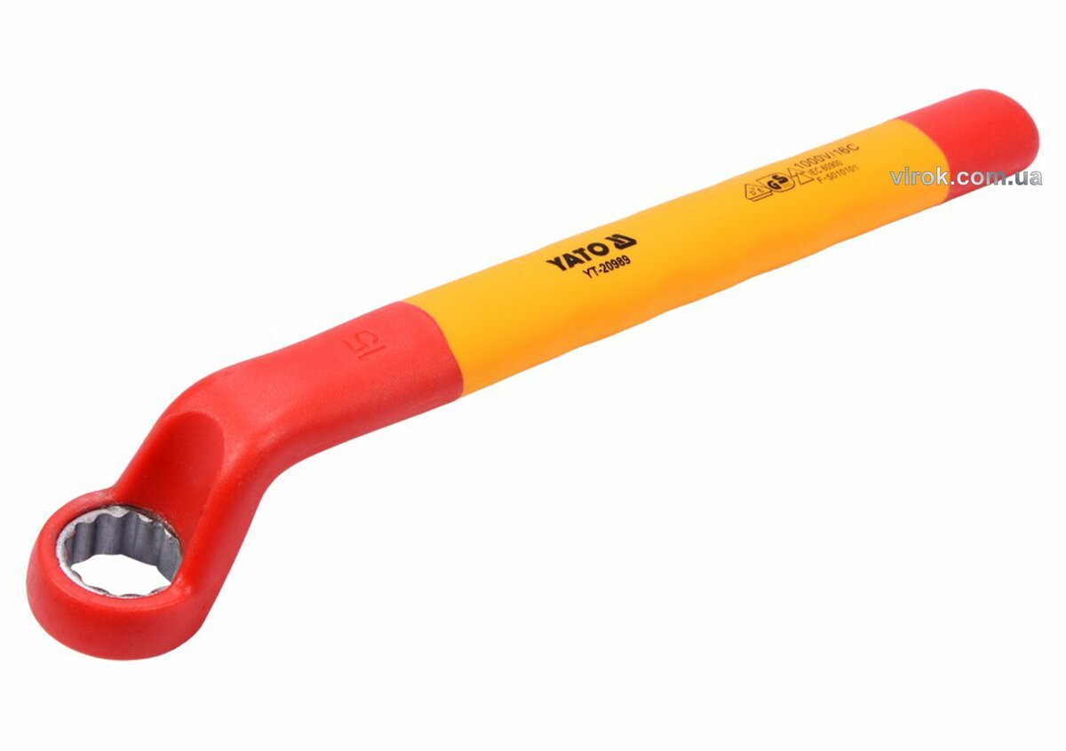 YATO Ключ накидний : Вигнутий, М15 мм, ізольований корпус VDE до 1000V (DW)