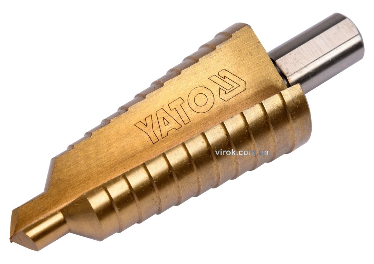 YATO Свердло конічне ступінчасте титанове по металу YATO : Ø= 10-30 мм, HSS 4241, L= 87/60 мм  | YT-