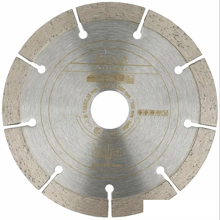 Круг HELLER алмазный сегментный 115х22,23 мм HELLER EcoCUT, кирпич, камень (26712)