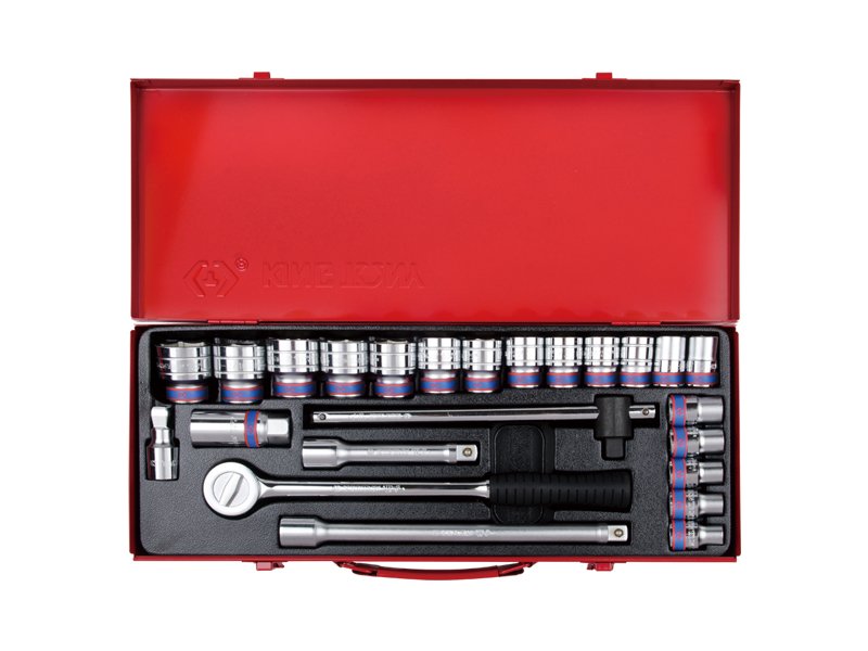 KING TONY Набор головок 1/2" 24 ед. 6-ти гранные, (10-32mm) | 4511MR