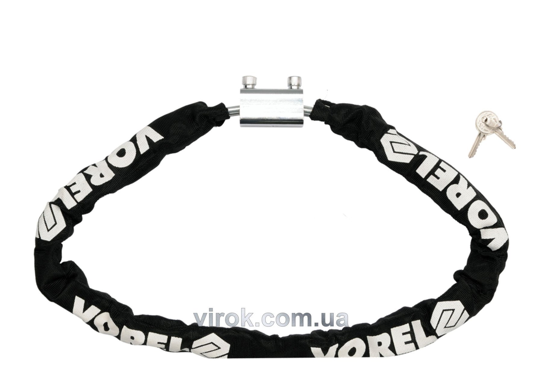 VOREL Замок велосипедний ланцюговий : Ø= 7 мм x 1200 мм. на ключ  | 77881