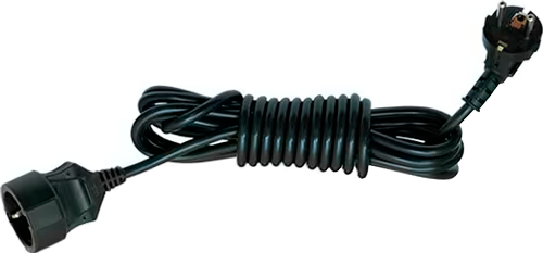 Подовжувач мережевий VIROK: l= 20 м, з 1 гніздом із заземленням, чорний(садовий)