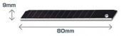 Лезвие OLFA ABB-50 сегментированное 9мм 50шт; 0,38мм с двойным углом заточки