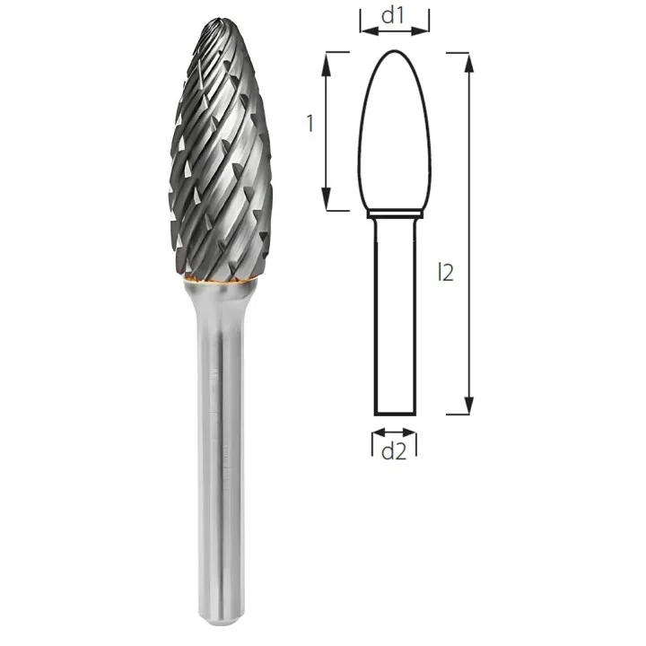 Борфреза факеловидная (поконковая) PROFITOOL - 8х20х64x6 мм (H08206-6STEEL)