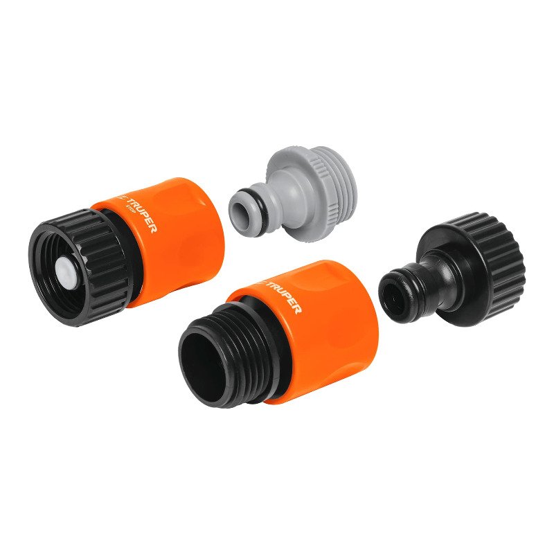 TRUPER CLICK-SET Набір перехідників садових, пластик 3/4"