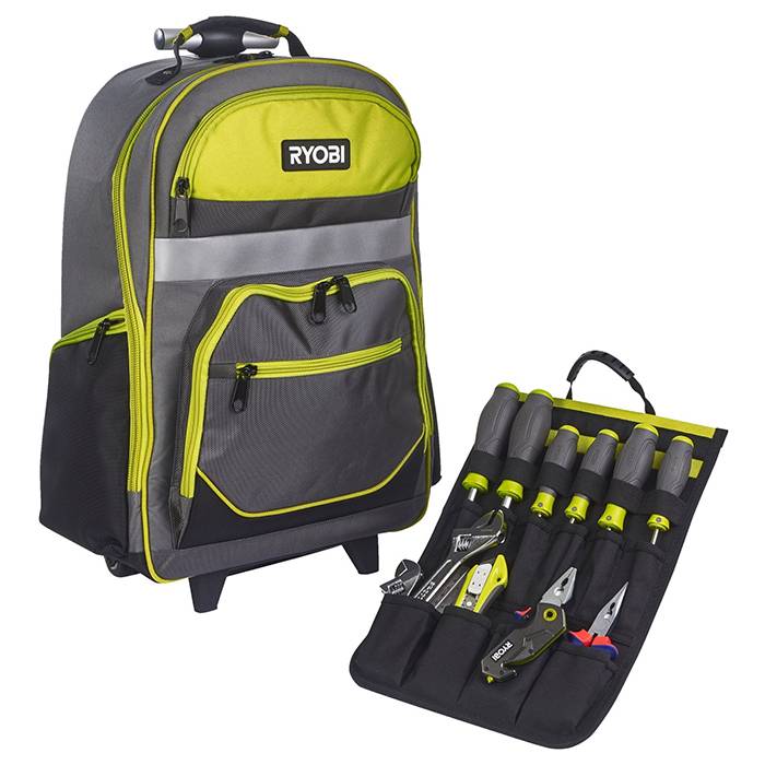 Рюкзак для інструменту RYOBI RSSBP2, 25л, на коліщатках, телескопічне руків'я, поліестер 600D