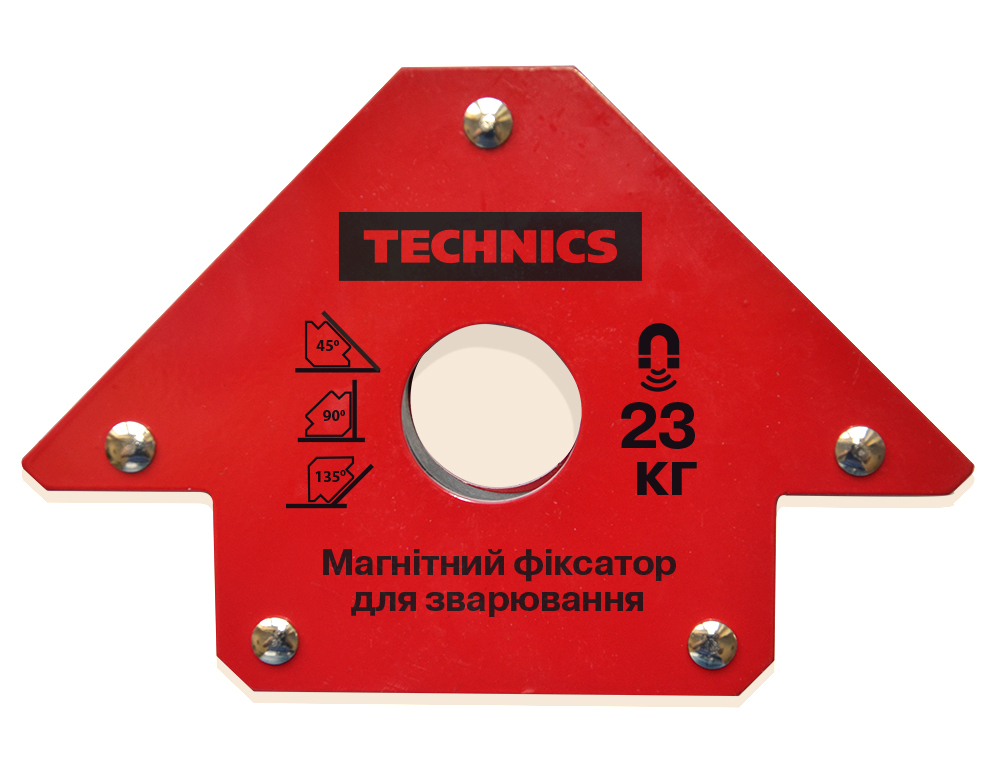 12-161 Магнітний фіксатор для зварювання  "Стріла",100х150 мм, кути 45°, 90°, 135° | Technics