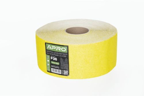 Бумага шлифовальная APRO P100 115мм*50м рулон (бумажная основа)