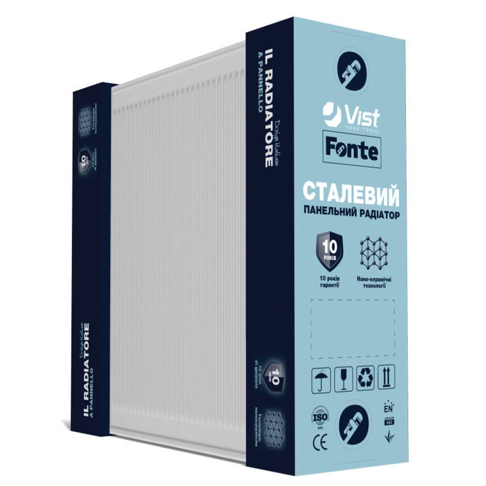 Радіатор сталевий панельний, тип 22, 600х700 мм, бок Fonte | 78-630