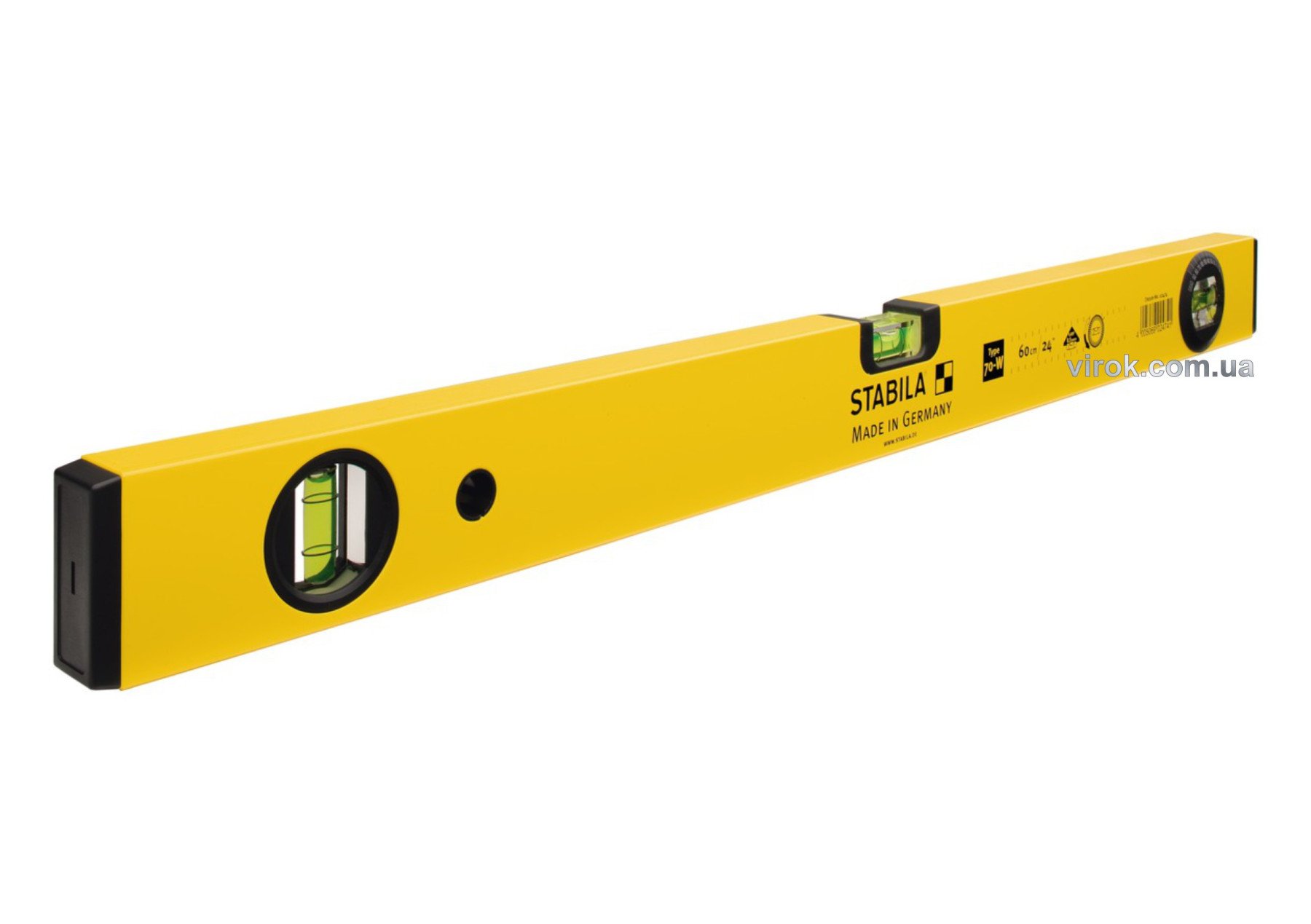 STABILA Рівень Type 70-W : L= 80 см. точн 0,50 mm/m. 3 капсули. 1 обертова (± 0,3°) | 02475