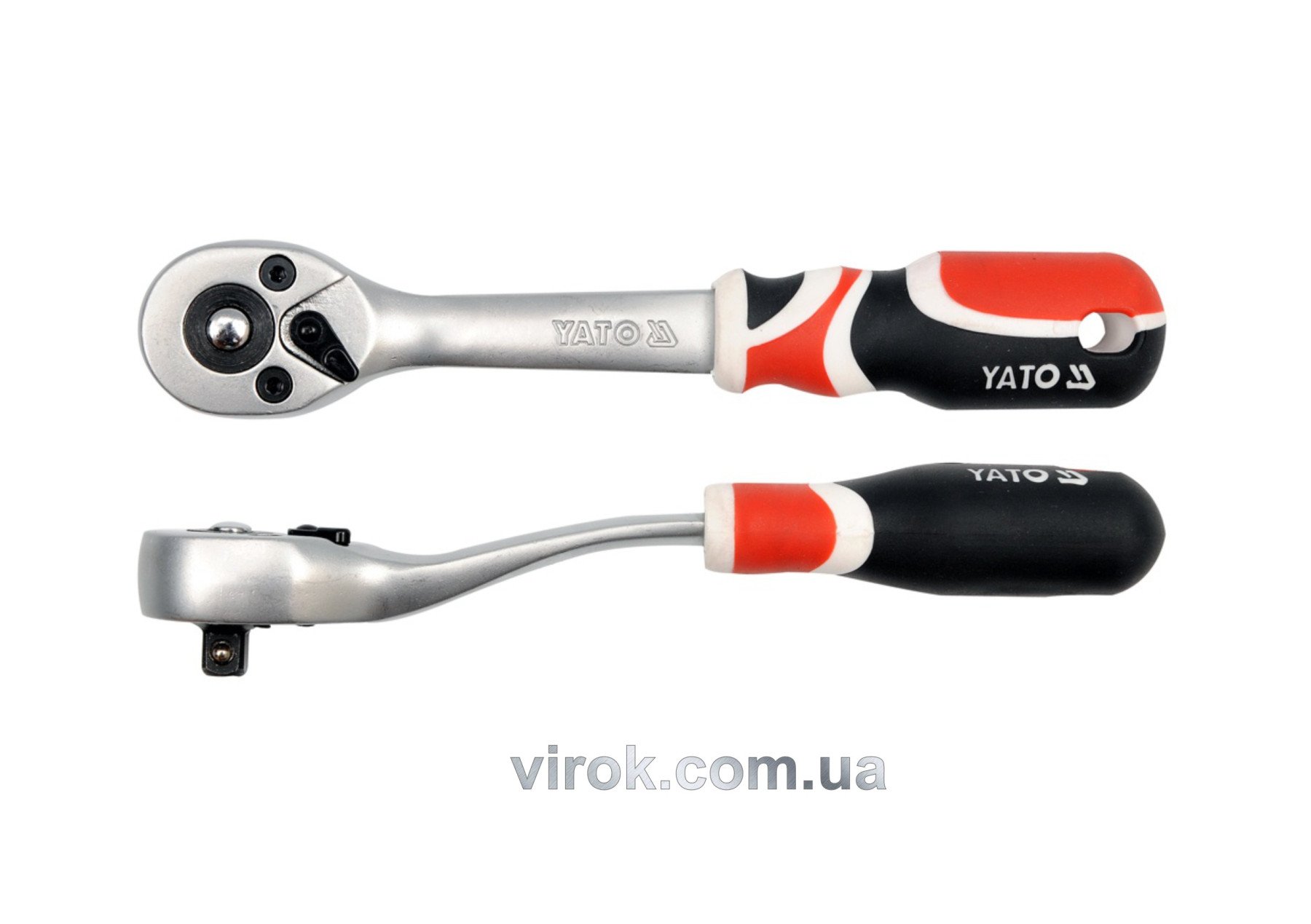 YATO Тріщатка YATO : квадрат 1/4", L= 155 мм, 72T, вигнута ручка  | YT-0730