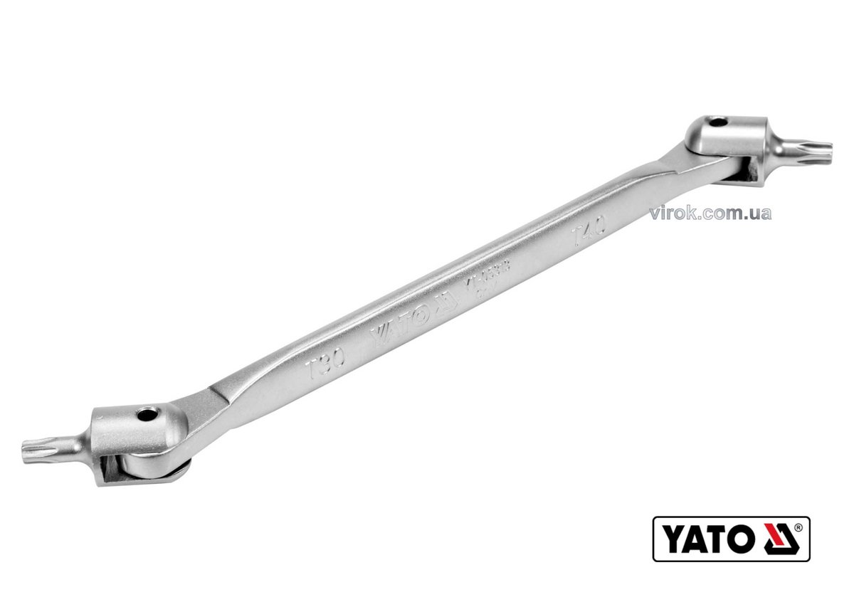 YATO Ключ TORX 2-сторонній на шарнірах YATO : Т30 х Т40, L= 229 мм, Cr-V (DW) | YT-05313