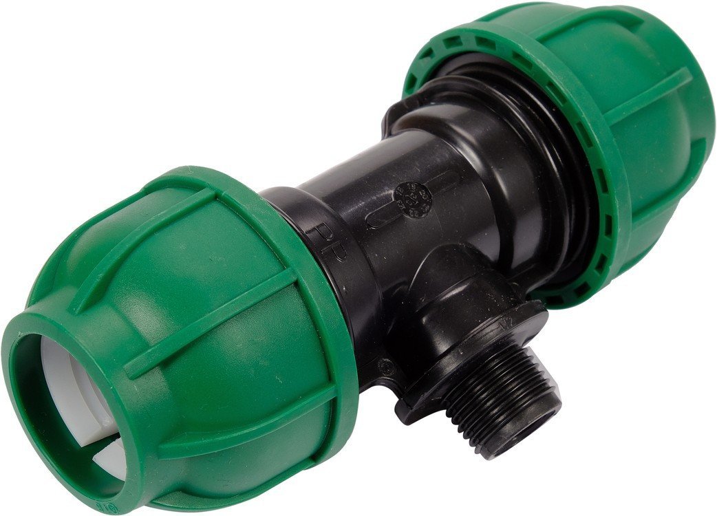 FLO Трійник сполучний водяних пластикових труб 32 мм- 1/2"- 32 мм поліпропіленовий, для тиску 1 MPa 