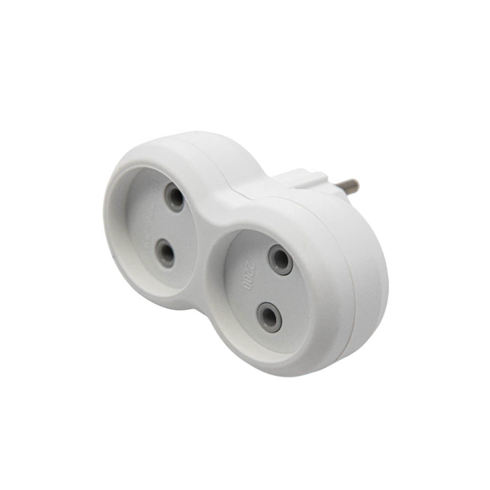 Вилка розгалужувальна електромережева VIROK 16А/250V на 2 гнізда без заземлення