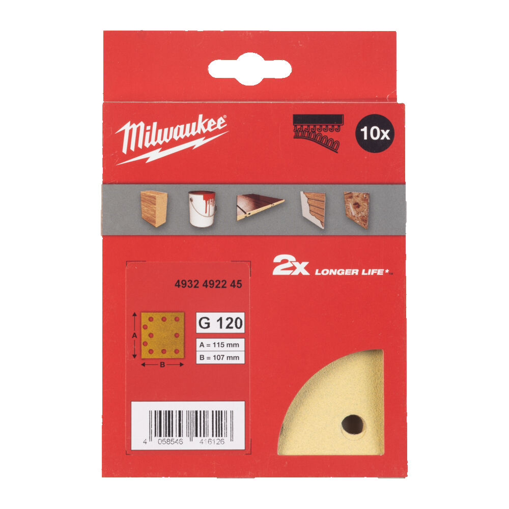 MILWAUKEE Шлифовальные листы HP 115 X 107 H&L GR 120 - 10 PCS | 4932492245