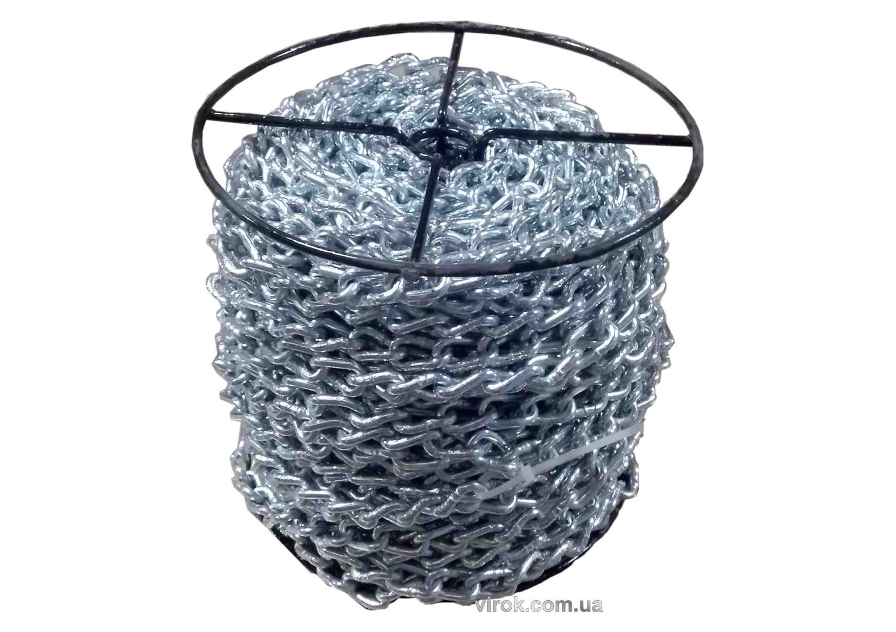 Ланцюг кручений ланкою оцинкований ТМ "VIROK" DIN 5686; Ø= 4 мм, 25 кг, l= 76 м ± 1,0% (TR)