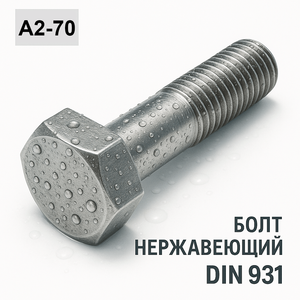 DIN 931 A2-70 Болт нержавеющий с шестигранной головкой и частичной резьбой M39x130